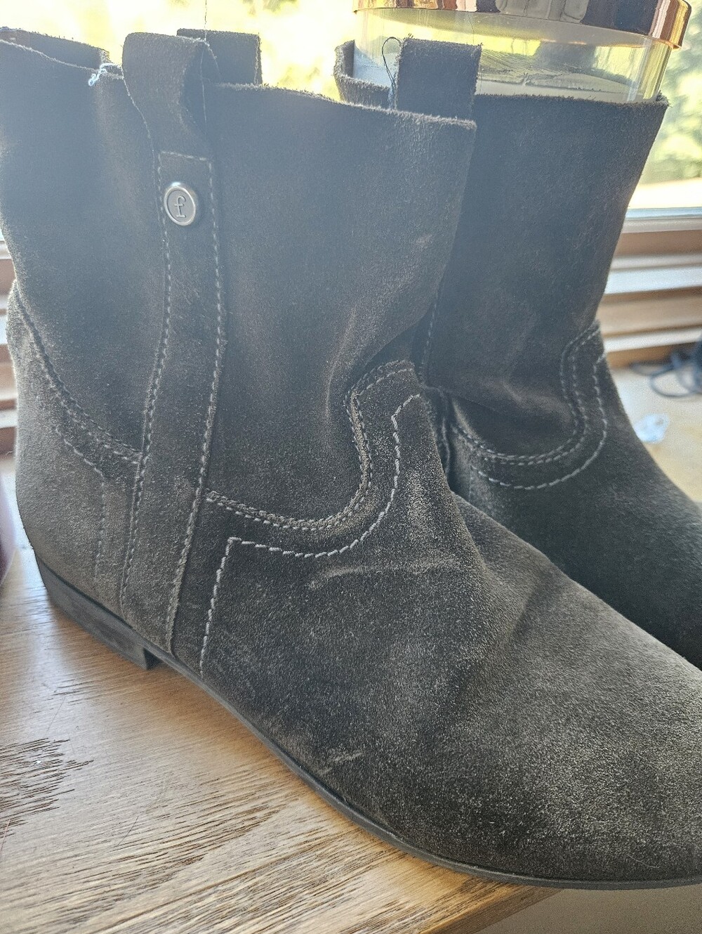 Suede Ankle Boots - Brown- Frye & Co